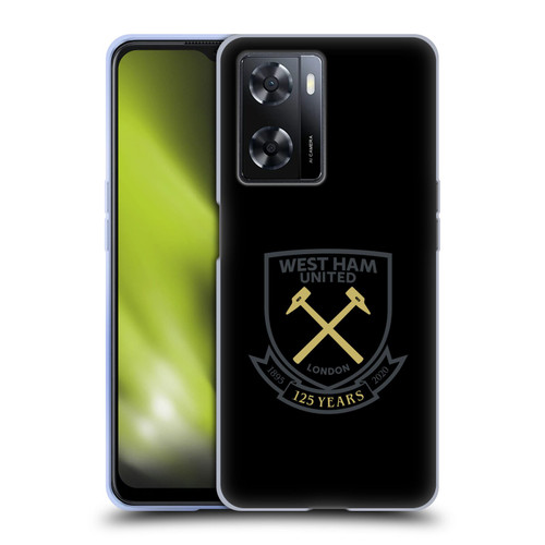 West Ham United FC 125 Year Anniversary Black Claret Crest Soft Gel Case for OPPO A57s