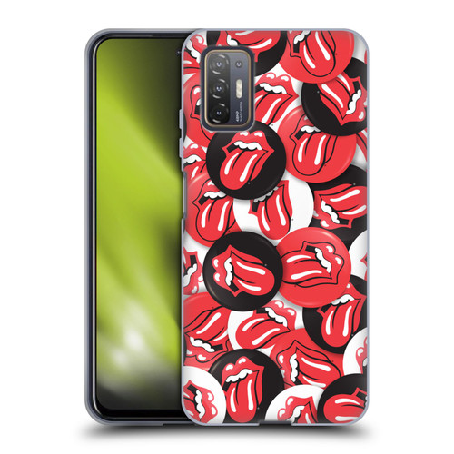 The Rolling Stones Licks Collection Tongue Classic Button Pattern Soft Gel Case for HTC Desire 21 Pro 5G