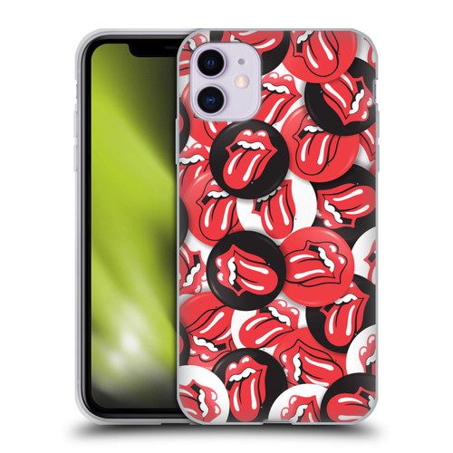 The Rolling Stones Licks Collection Tongue Classic Button Pattern Soft Gel Case for Apple iPhone 11