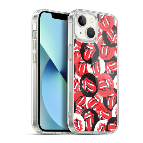 The Rolling Stones Licks Collection Tongue Classic Button Pattern Soft Gel Case for Apple iPhone 13