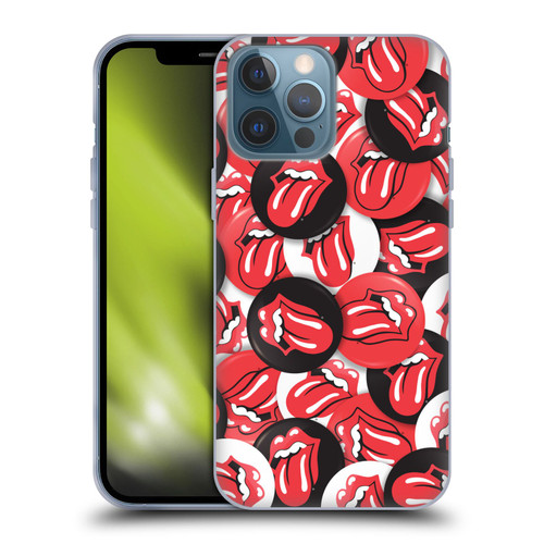 The Rolling Stones Licks Collection Tongue Classic Button Pattern Soft Gel Case for Apple iPhone 13 Pro Max