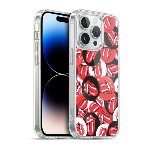 The Rolling Stones Licks Collection Tongue Classic Button Pattern Soft Gel Case for Apple iPhone 13 Pro