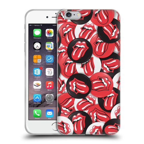 The Rolling Stones Licks Collection Tongue Classic Button Pattern Soft Gel Case for Apple iPhone 6 Plus / iPhone 6s Plus