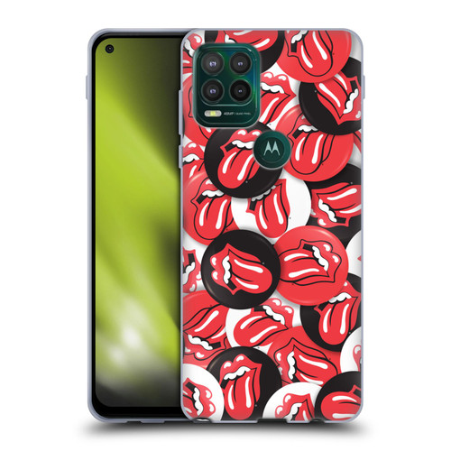 The Rolling Stones Licks Collection Tongue Classic Button Pattern Soft Gel Case for Motorola Moto G Stylus 5G 2021