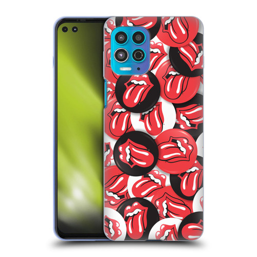 The Rolling Stones Licks Collection Tongue Classic Button Pattern Soft Gel Case for Motorola Moto G100