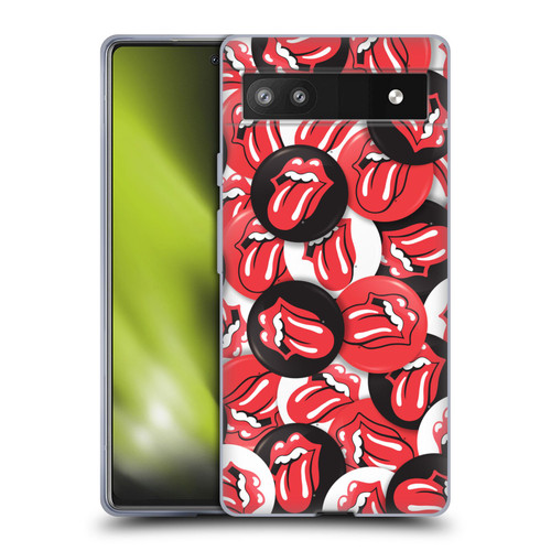 The Rolling Stones Licks Collection Tongue Classic Button Pattern Soft Gel Case for Google Pixel 6a