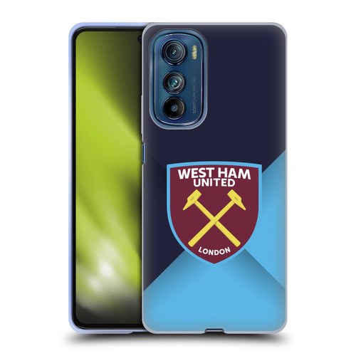 West Ham United FC Crest Blue Gradient Soft Gel Case for Motorola Edge 30