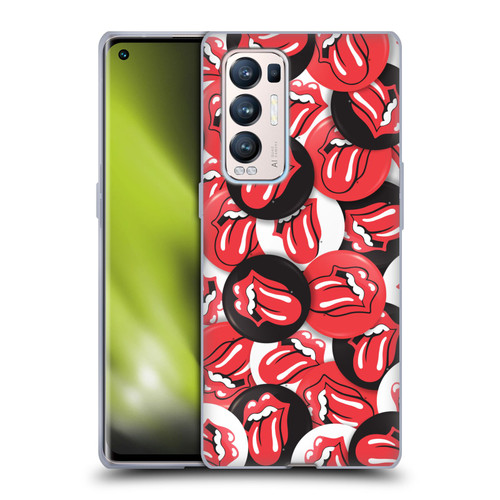 The Rolling Stones Licks Collection Tongue Classic Button Pattern Soft Gel Case for OPPO Find X3 Neo / Reno5 Pro+ 5G