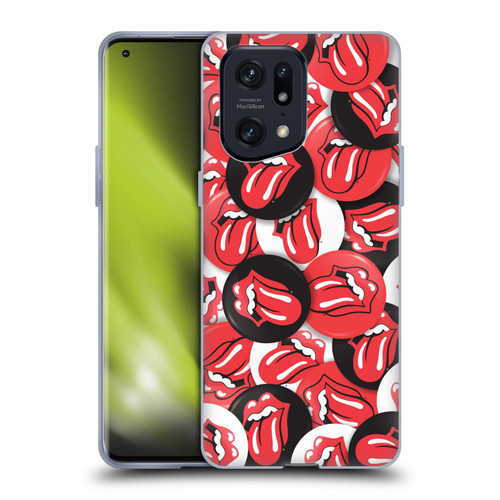 The Rolling Stones Licks Collection Tongue Classic Button Pattern Soft Gel Case for OPPO Find X5 Pro