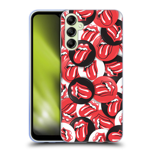 The Rolling Stones Licks Collection Tongue Classic Button Pattern Soft Gel Case for Samsung Galaxy A14 5G