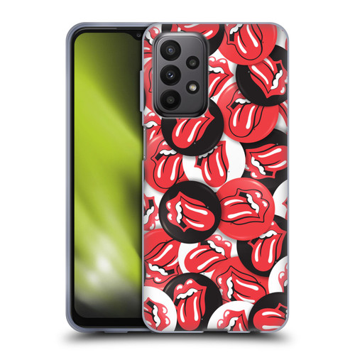 The Rolling Stones Licks Collection Tongue Classic Button Pattern Soft Gel Case for Samsung Galaxy A23 / 5G (2022)