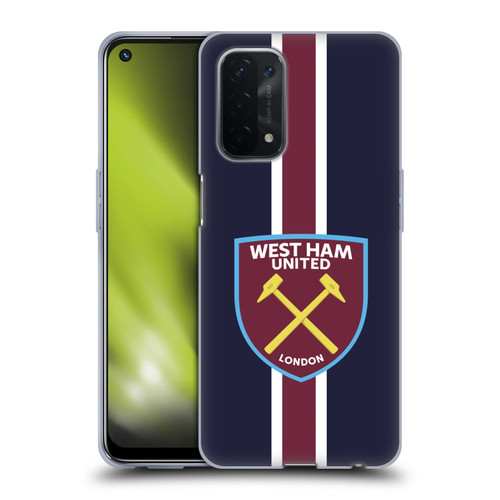 West Ham United FC Crest Stripes Soft Gel Case for OPPO A54 5G