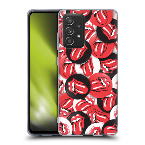 The Rolling Stones Licks Collection Tongue Classic Button Pattern Soft Gel Case for Samsung Galaxy A52 / A52s / 5G (2021)