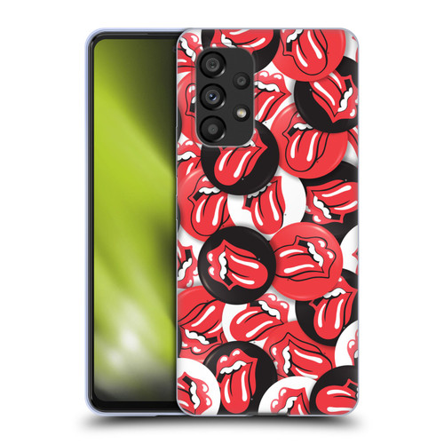 The Rolling Stones Licks Collection Tongue Classic Button Pattern Soft Gel Case for Samsung Galaxy A53 5G (2022)