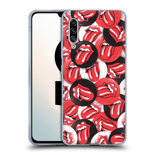 The Rolling Stones Licks Collection Tongue Classic Button Pattern Soft Gel Case for Samsung Galaxy A90 5G (2019)