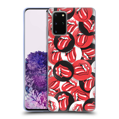 The Rolling Stones Licks Collection Tongue Classic Button Pattern Soft Gel Case for Samsung Galaxy S20+ / S20+ 5G