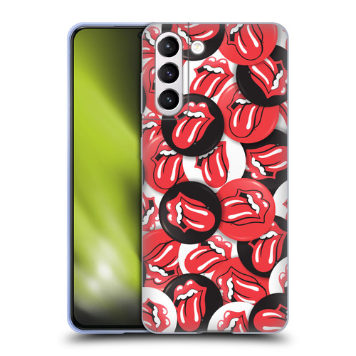 The Rolling Stones Licks Collection Tongue Classic Button Pattern Soft Gel Case for Samsung Galaxy S21 5G