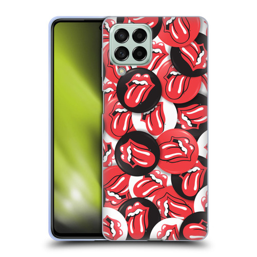 The Rolling Stones Licks Collection Tongue Classic Button Pattern Soft Gel Case for Samsung Galaxy M53 (2022)