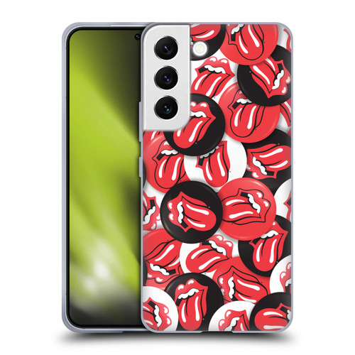 The Rolling Stones Licks Collection Tongue Classic Button Pattern Soft Gel Case for Samsung Galaxy S22 5G