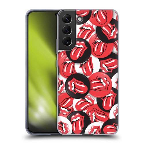 The Rolling Stones Licks Collection Tongue Classic Button Pattern Soft Gel Case for Samsung Galaxy S22+ 5G