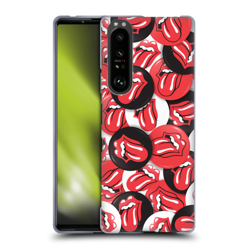 The Rolling Stones Licks Collection Tongue Classic Button Pattern Soft Gel Case for Sony Xperia 1 III