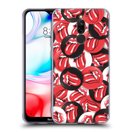 The Rolling Stones Licks Collection Tongue Classic Button Pattern Soft Gel Case for Xiaomi Redmi 8