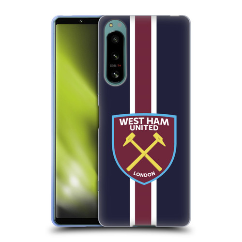 West Ham United FC Crest Stripes Soft Gel Case for Sony Xperia 5 IV