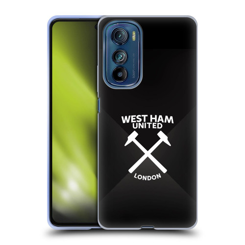 West Ham United FC Hammer Marque Kit Black & White Gradient Soft Gel Case for Motorola Edge 30