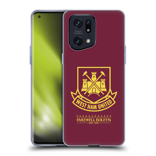 West Ham United FC Retro Crest 2015/16 Final Home Soft Gel Case for OPPO Find X5 Pro