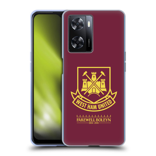 West Ham United FC Retro Crest 2015/16 Final Home Soft Gel Case for OPPO A57s