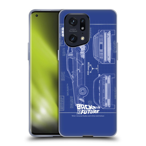 Back to the Future I Key Art Blue Print Soft Gel Case for OPPO Find X5 Pro