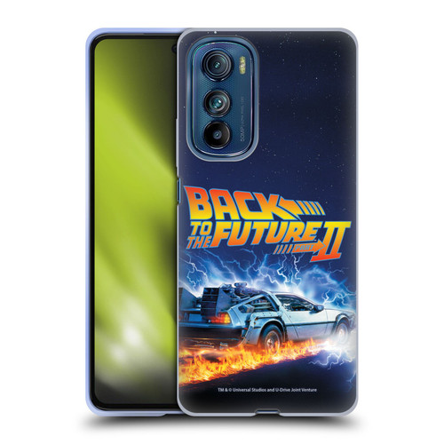 Back to the Future II Key Art Time Machine Car Soft Gel Case for Motorola Edge 30