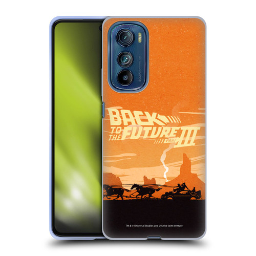 Back to the Future Movie III Car Silhouettes Desert Soft Gel Case for Motorola Edge 30