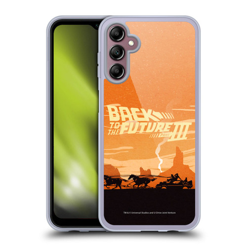 Back to the Future Movie III Car Silhouettes Desert Soft Gel Case for Samsung Galaxy A14 5G