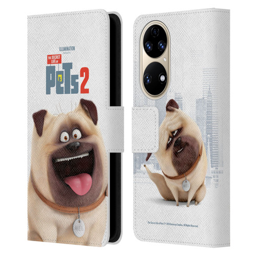 The Secret Life of Pets 2 Character Posters Mel Pug Dog Leather Book Wallet Case Cover For Huawei P50