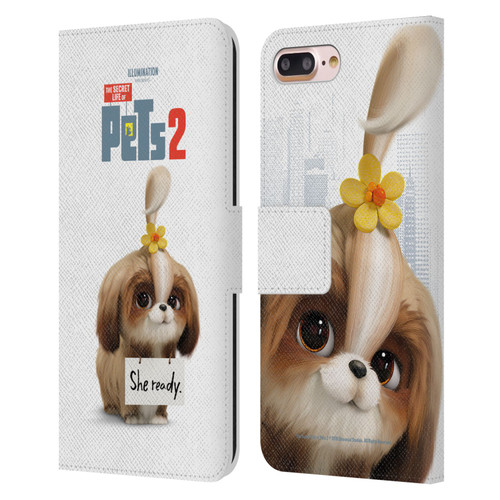 The Secret Life of Pets 2 Character Posters Daisy Shi Tzu Dog Leather Book Wallet Case Cover For Apple iPhone 7 Plus / iPhone 8 Plus