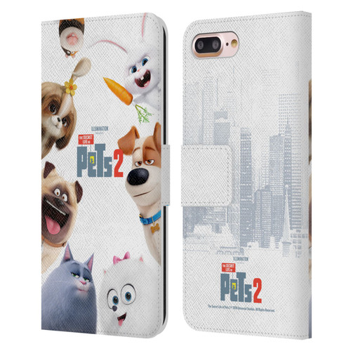 The Secret Life of Pets 2 Character Posters Group Leather Book Wallet Case Cover For Apple iPhone 7 Plus / iPhone 8 Plus