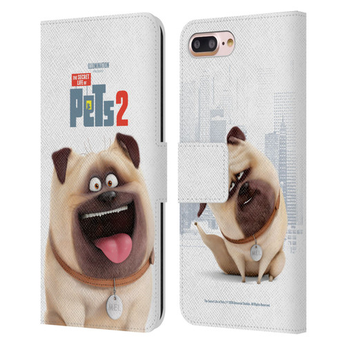 The Secret Life of Pets 2 Character Posters Mel Pug Dog Leather Book Wallet Case Cover For Apple iPhone 7 Plus / iPhone 8 Plus