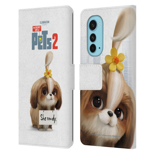 The Secret Life of Pets 2 Character Posters Daisy Shi Tzu Dog Leather Book Wallet Case Cover For Motorola Edge (2022)