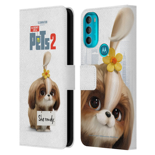 The Secret Life of Pets 2 Character Posters Daisy Shi Tzu Dog Leather Book Wallet Case Cover For Motorola Moto G71 5G