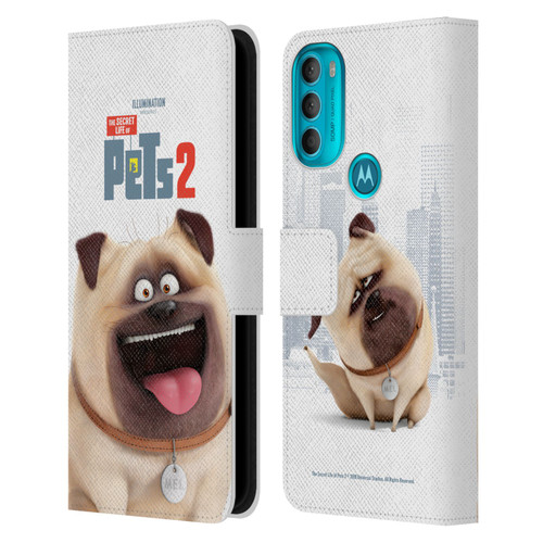 The Secret Life of Pets 2 Character Posters Mel Pug Dog Leather Book Wallet Case Cover For Motorola Moto G71 5G