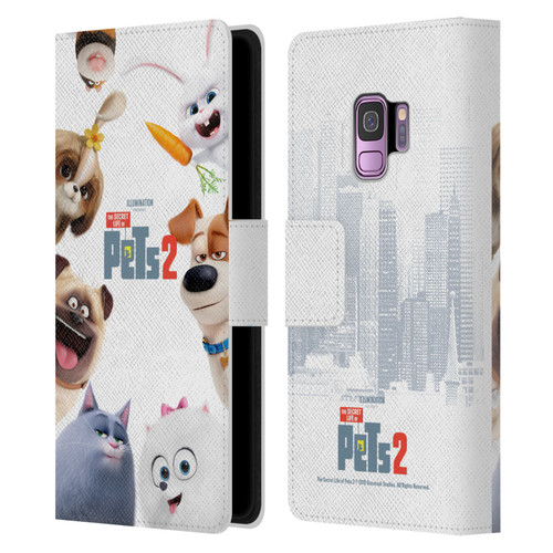 The Secret Life of Pets 2 Character Posters Group Leather Book Wallet Case Cover For Samsung Galaxy S9