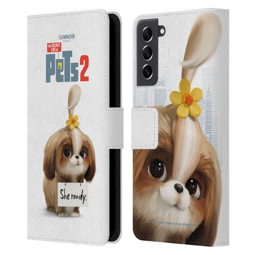 The Secret Life of Pets 2 Character Posters Daisy Shi Tzu Dog Leather Book Wallet Case Cover For Samsung Galaxy S21 FE 5G