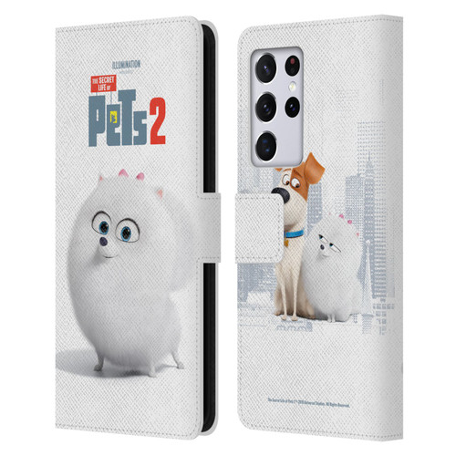 The Secret Life of Pets 2 Character Posters Gidget Pomeranian Dog Leather Book Wallet Case Cover For Samsung Galaxy S21 Ultra 5G