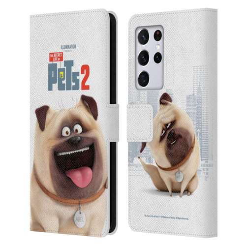 The Secret Life of Pets 2 Character Posters Mel Pug Dog Leather Book Wallet Case Cover For Samsung Galaxy S21 Ultra 5G