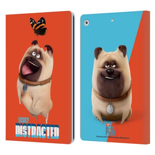 The Secret Life of Pets 2 II For Pet's Sake Mel Pug Dog Butterfly Leather Book Wallet Case Cover For Apple iPad 10.2 2019/2020/2021