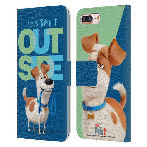 The Secret Life of Pets 2 II For Pet's Sake Max Dog Leash Leather Book Wallet Case Cover For Apple iPhone 7 Plus / iPhone 8 Plus