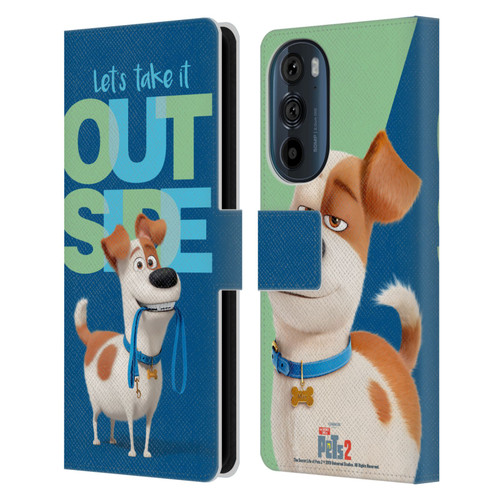 The Secret Life of Pets 2 II For Pet's Sake Max Dog Leash Leather Book Wallet Case Cover For Motorola Edge 30