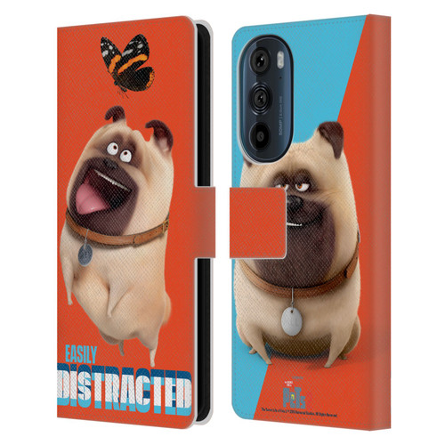 The Secret Life of Pets 2 II For Pet's Sake Mel Pug Dog Butterfly Leather Book Wallet Case Cover For Motorola Edge 30