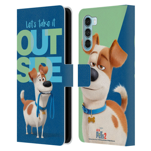 The Secret Life of Pets 2 II For Pet's Sake Max Dog Leash Leather Book Wallet Case Cover For Motorola Edge S30 / Moto G200 5G